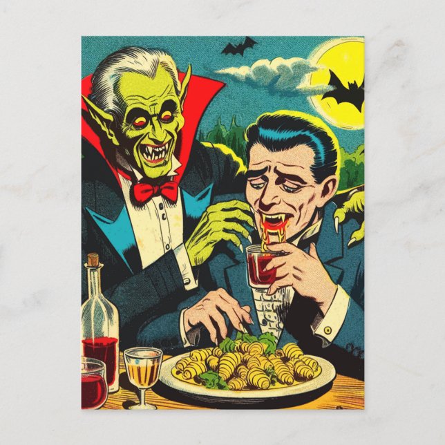 Vintage Horror Vampire Comics Postcard (Front)