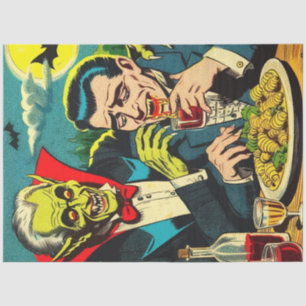 Vintage Horror Vampire Comics Tissue Paper