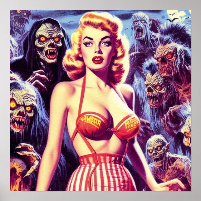 Vintage Horror Woman Poster (Front)