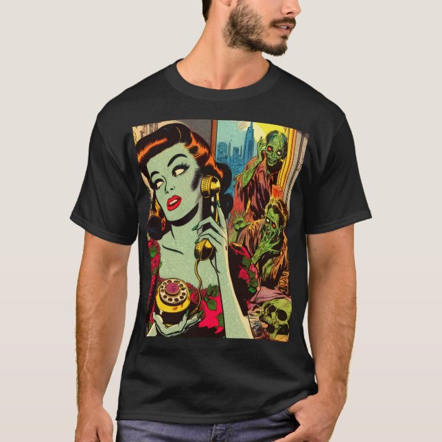 Vintage Horror Zombie Comics T-Shirt (Front)
