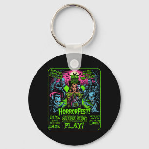 Vintage Horrorfest Poster Halloween Movie Old Time Key Ring