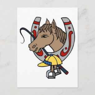 Vintage Horse and Horseshoe and Cap Tattoo Postcard