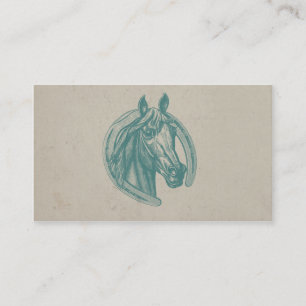 Vintage Horse and Horseshoe Business Card
