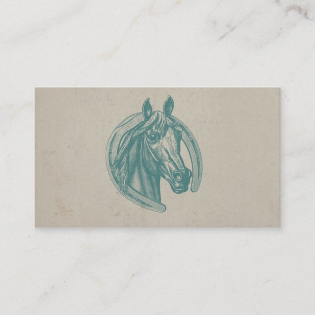 Vintage Horse and Horseshoe Business Card (Front)