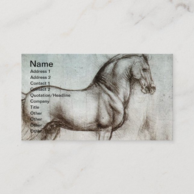 Vintage Horse Art Business Card (Front)