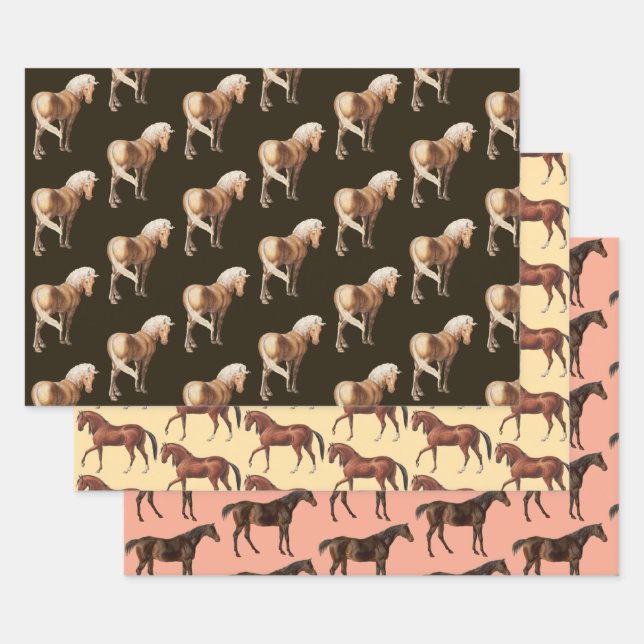 Vintage Horse Art Wrapping Craft Paper (Set)