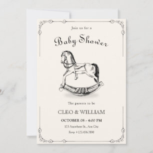 Vintage horse baby shower Invitation