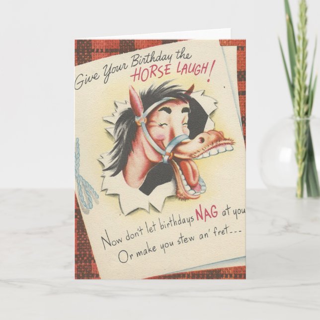 Vintage "Horse" Birthday Card (Front)
