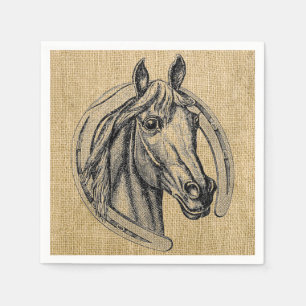 Vintage Horse Cameo Cocktail Napkins