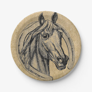 Vintage Horse Cameo Paper Plates