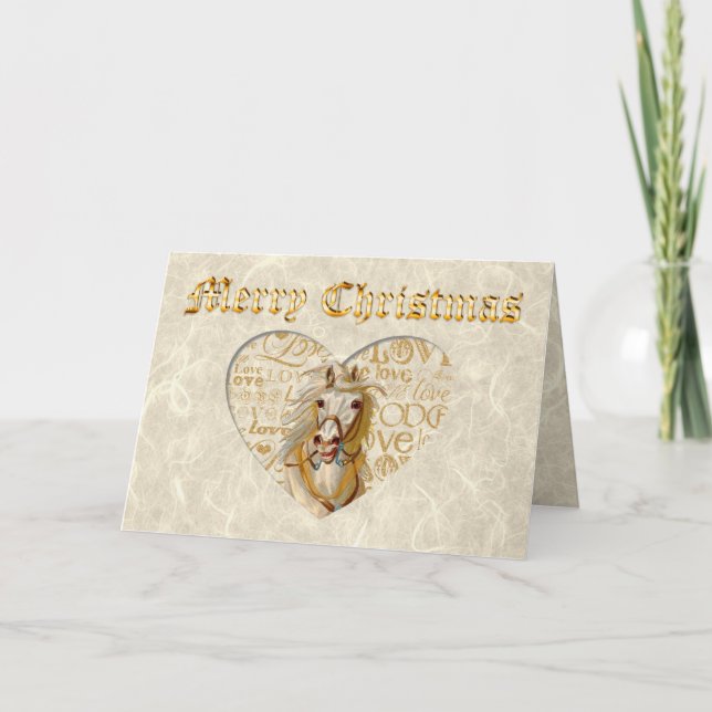 Vintage Horse Christmas Holiday Card (Front)