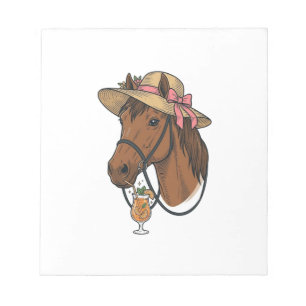 Vintage Horse Cocktail Summer Hat Illustration Notepad