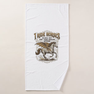 Vintage Horse Dragon Fantasy Rider Shirt Design_1 Bath Towel