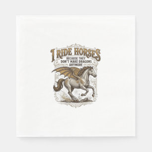 Vintage Horse Dragon Fantasy Rider Shirt Design_1 Napkin