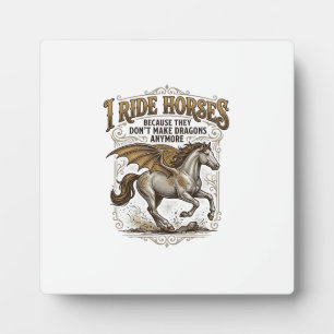 Vintage Horse Dragon Fantasy Rider Shirt Design_1 Plaque