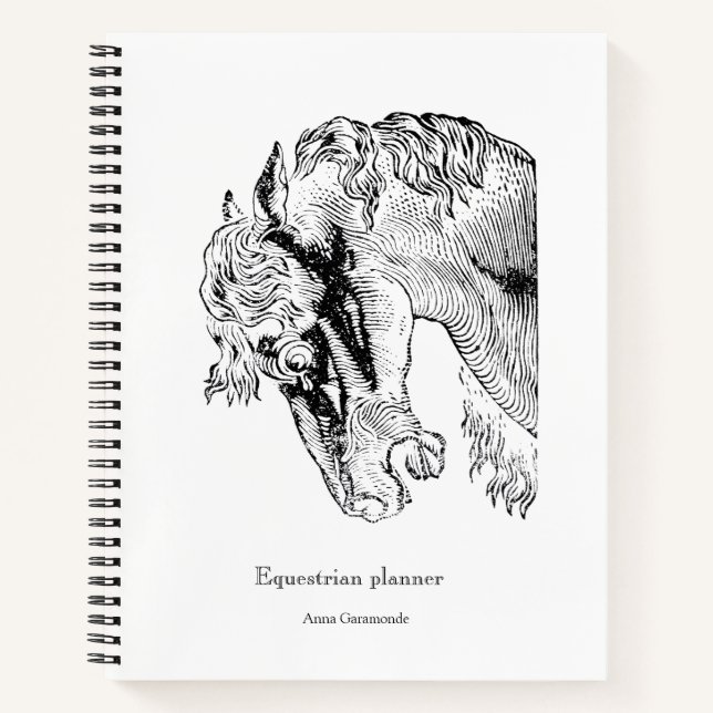 Vintage horse equestrian success personalised notebook (Front)