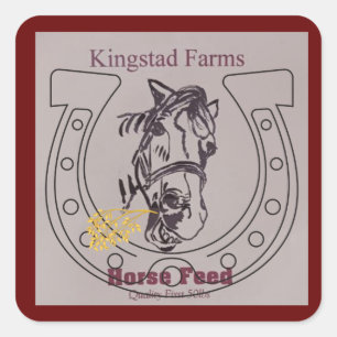 vintage horse feed poppy  square sticker