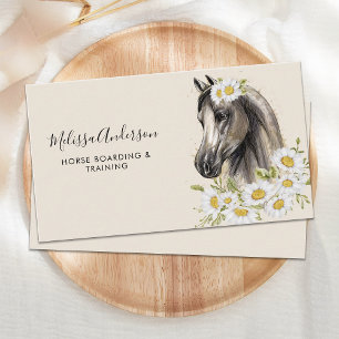 Vintage Horse Floral Personalised Equestrian   Business Card