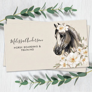 Vintage Horse Flowers Personalised Equestrian Business Card