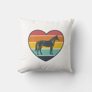 Vintage Horse Heart Sunset Vector Design_1 Cushion