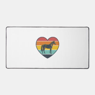 Vintage Horse Heart Sunset Vector Design_1 Desk Mat