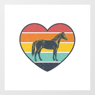 Vintage Horse Heart Sunset Vector Design_1 Window Cling