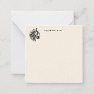 Vintage Horse Monogrammed Note Card