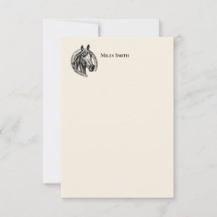 Vintage Horse Monogrammed Note Card