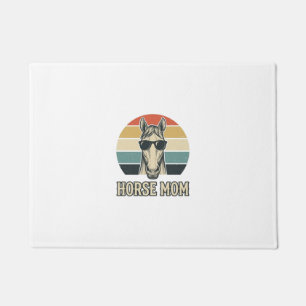 Vintage Horse Mum Engraving Sunglasses Design Doormat