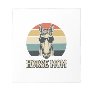 Vintage Horse Mum Engraving Sunglasses Design Notepad