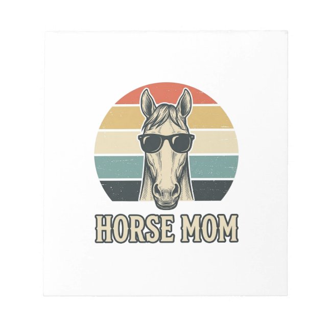 Vintage Horse Mum Engraving Sunglasses Design Notepad (Front)