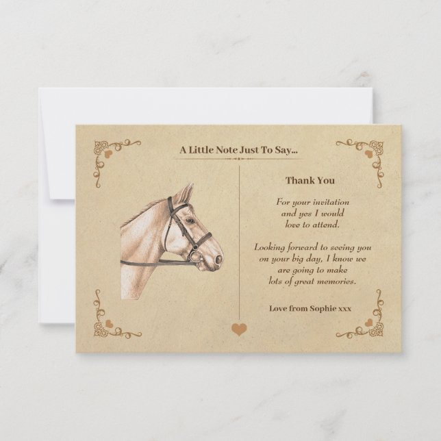 Vintage Horse Note Card (Front)