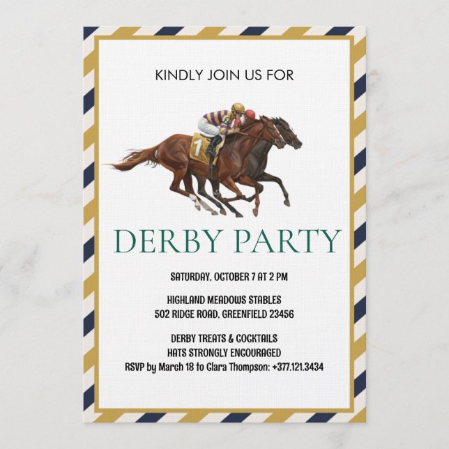 Vintage Horse Race Derby Party Invitation (Front)