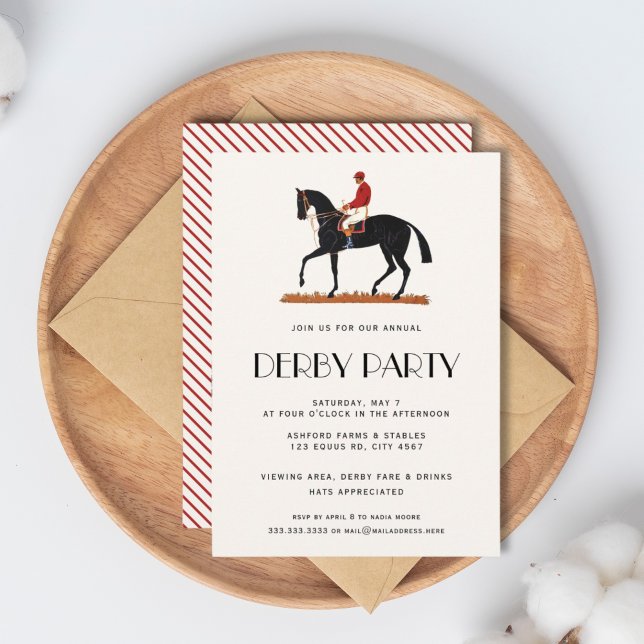 Vintage Horse Race Jockey Derby Party Invitation (Creator Uploaded)