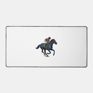 Vintage Horse Racing Jockey Vector Design_1 Desk Mat