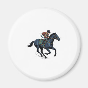 Vintage Horse Racing Jockey Vector Design_1 Magnet