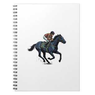 Vintage Horse Racing Jockey Vector Design_1 Notebook