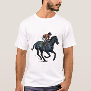 Vintage Horse Racing Jockey Vector Design_1 T-Shirt