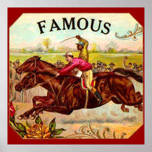 Vintage Horse Racing Thrill of the Race Poster