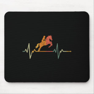 Vintage Horse Rider Gift Heartbeat Horseback Ridin Mouse Mat
