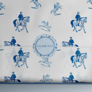 Vintage Horse Riding Thank You Favor Classic Round Sticker