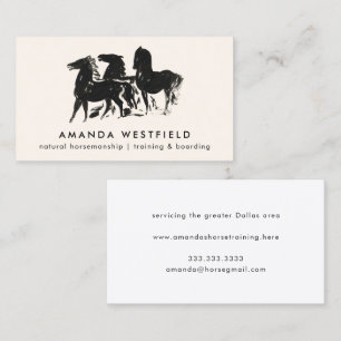 Vintage Horse Sketch Equestrian Business Card