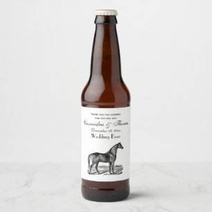 Vintage Horse Standing Beer Bottle Label