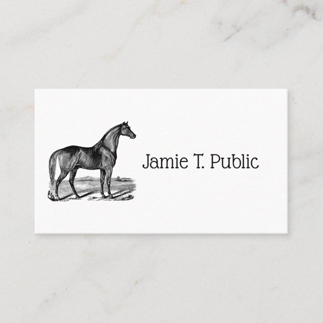 Vintage Horse Standing Business Card (Front)