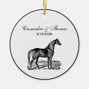 Vintage Horse Standing Ceramic Tree Decoration