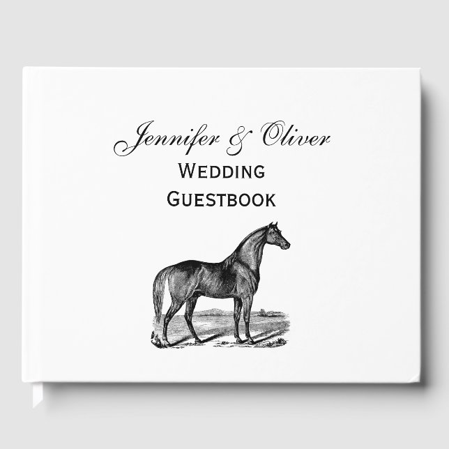 Vintage Horse Standing Guest Book (Front)