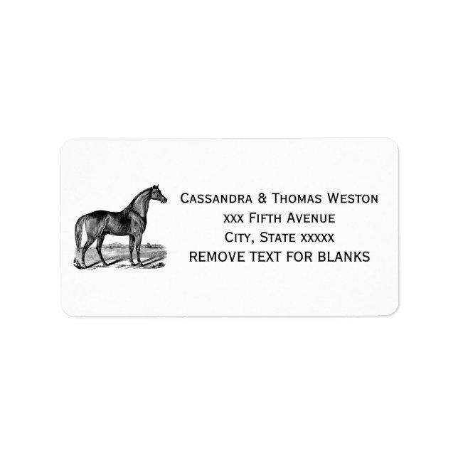 Vintage Horse Standing Label (Front)