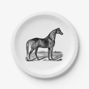 Vintage Horse Standing Paper Plate
