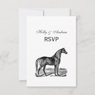 Vintage Horse Standing RSVP Card
