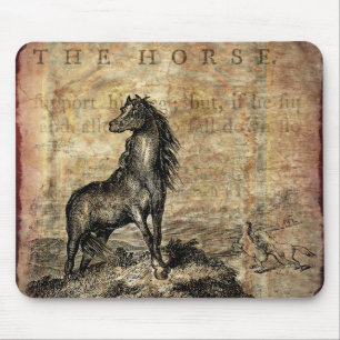 Vintage Horse Thoroughbred and Arabian Horses Mouse Mat
